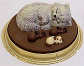 עוגת שוקולד ליום הולדת בצורת חתול